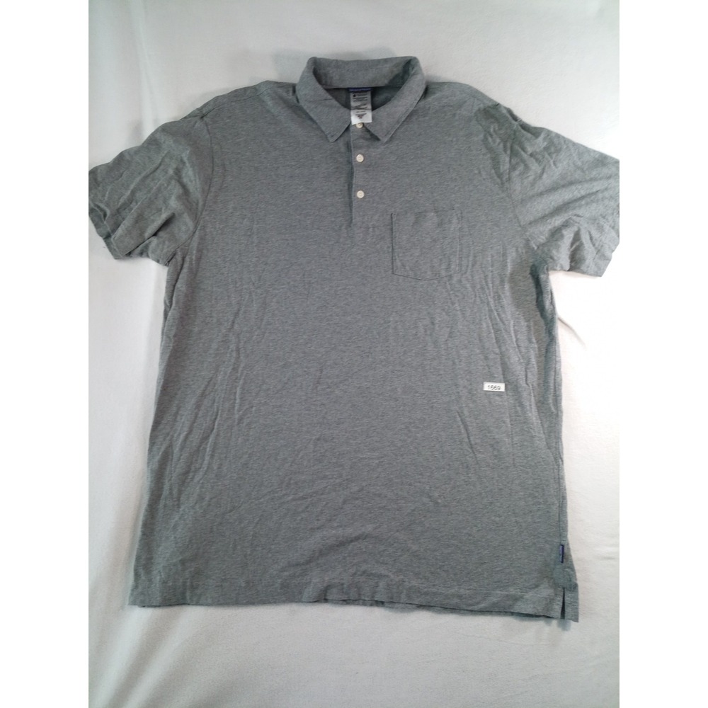 Patagonia Polo Shirt Mens XXL Gray Organic Cotton Short Sleeve Pocket Casual